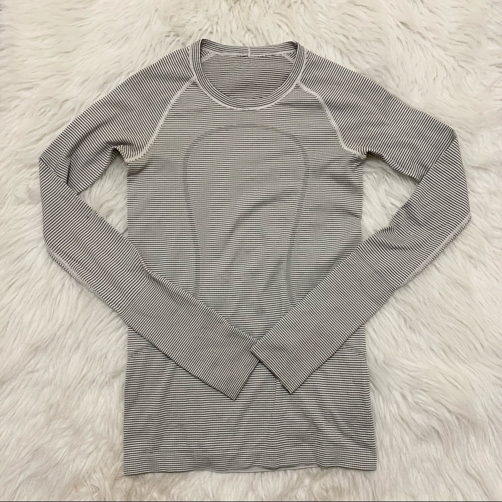 Lululemon Women’s Size 4 Striped Swiftly Long-Sleeve Running Shirt
